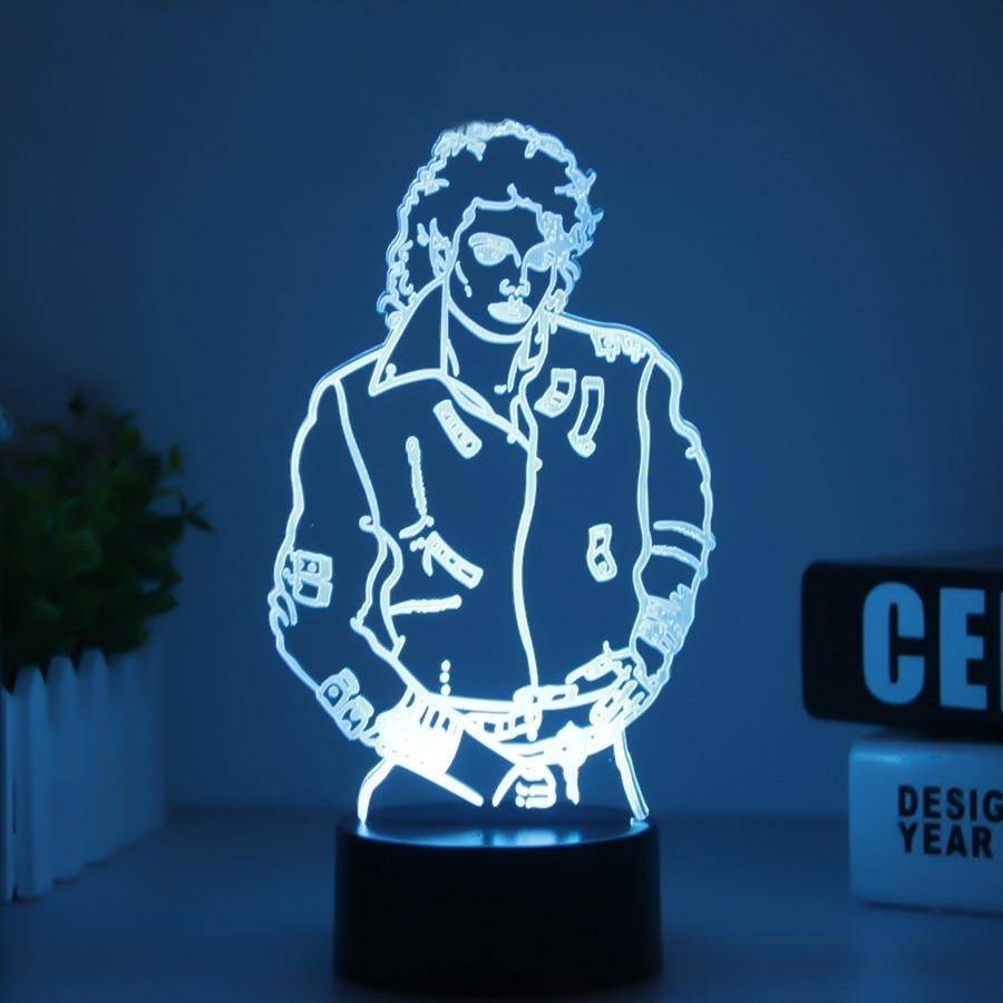 Michael Jackson 3D illusion Lights Bedroom Home Decor Lights 061330ff83c078d1804901: 7 Color Change Lamp
