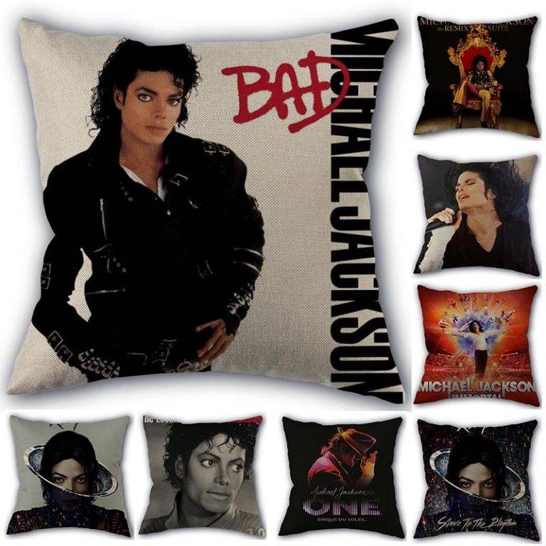 Michael Jackson Pillow Cover, Square 45X45cm, Cotton Linen Pillowcase ...