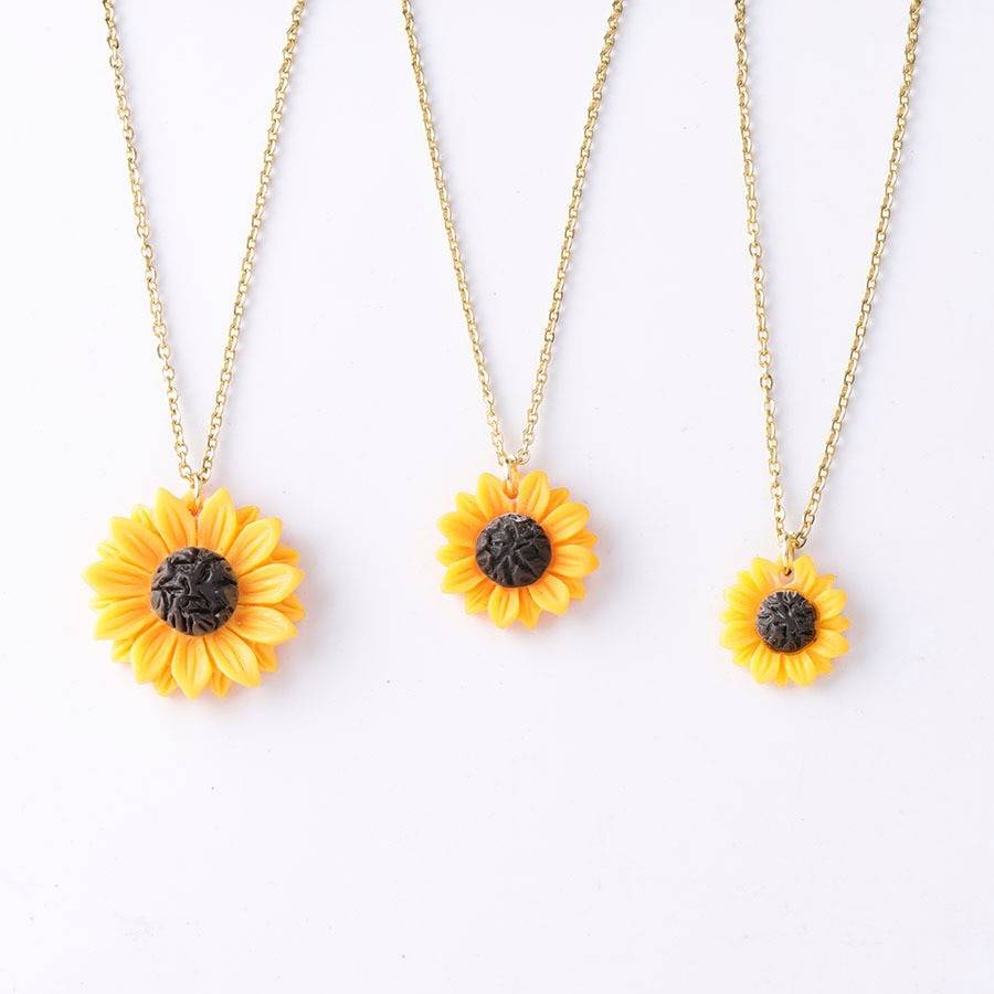 New Sunflower Pendant Necklace for Women, Girl, Jewelry Gift Jewellery Kids Women 8d255f28538fbae46aeae7: Orange 15mm|Orange 18mm|Orange 25mm|Yellow 15mm|Yellow 18mm|Yellow 25mm