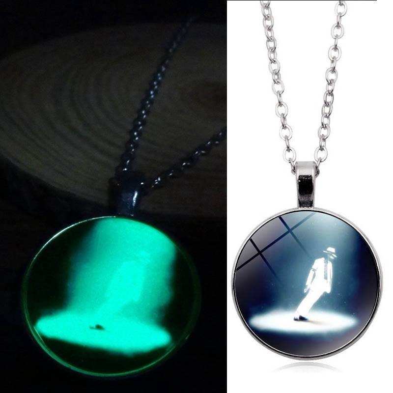 Glow In The Dark Glass Dome Alooy Pendant Necklace Charm Michael Jackson Pattern Luminos Necklace Simple Men Women Jewelry Gift Men’s Clothing 8d255f28538fbae46aeae7: black|Black|Copper|Copper|silver|silver
