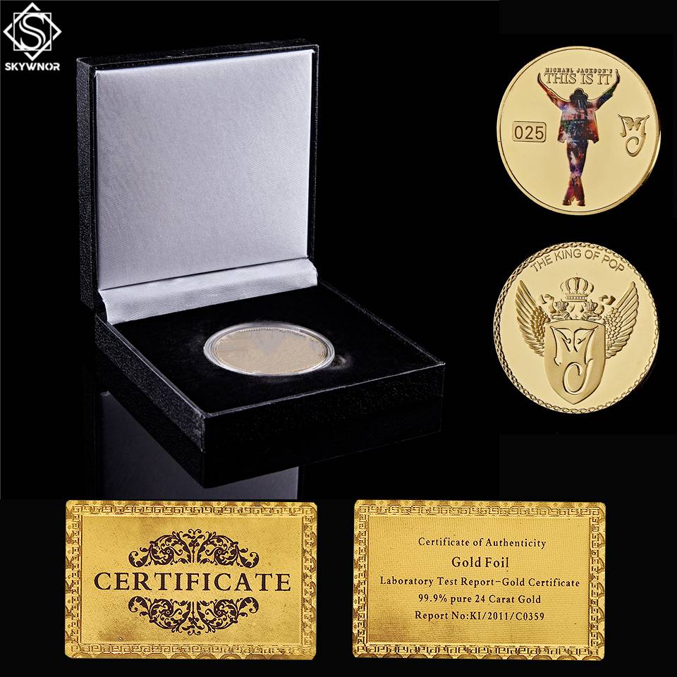 Michael Jackson Gold Commemorative Coin Collectibles Men Women Material: Gold Plated