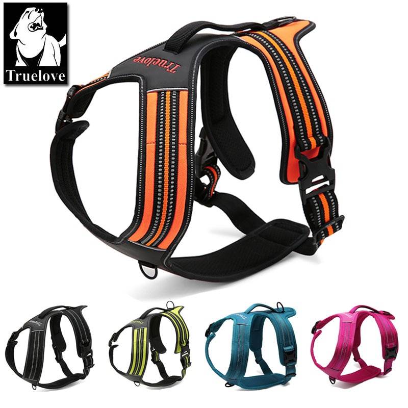 Truelove Sport Nylon Reflective No Pull Dog Harness Pets cb5feb1b7314637725a2e7: Black|blue|Fuchsia|Orange|yellow