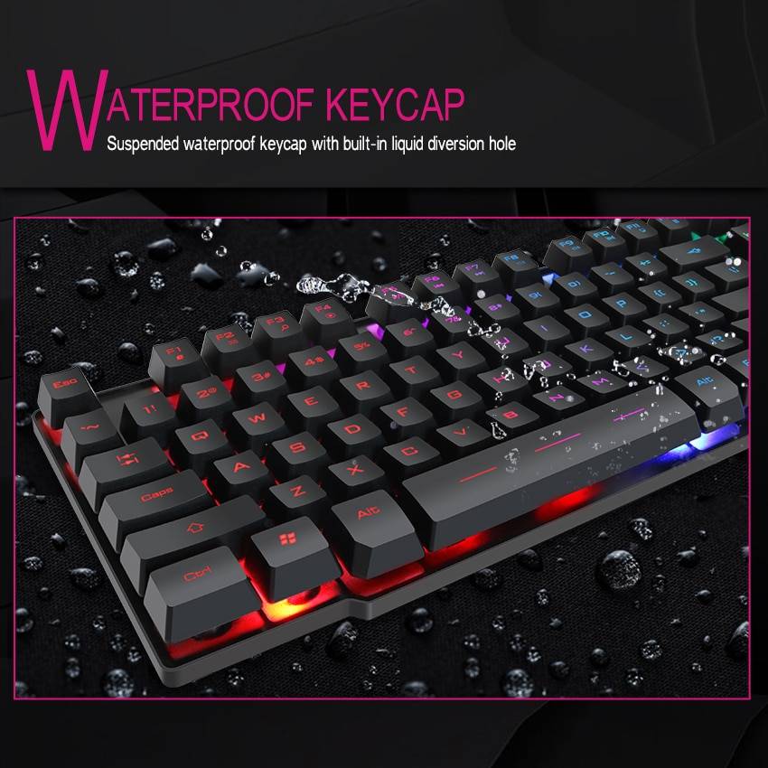 iMice Gaming Keyboard 7 Colors LED Backlit USB Wired Computer & Office cb5feb1b7314637725a2e7: Black|Keyboard and MicePad|Only Wrist Rest Pad
