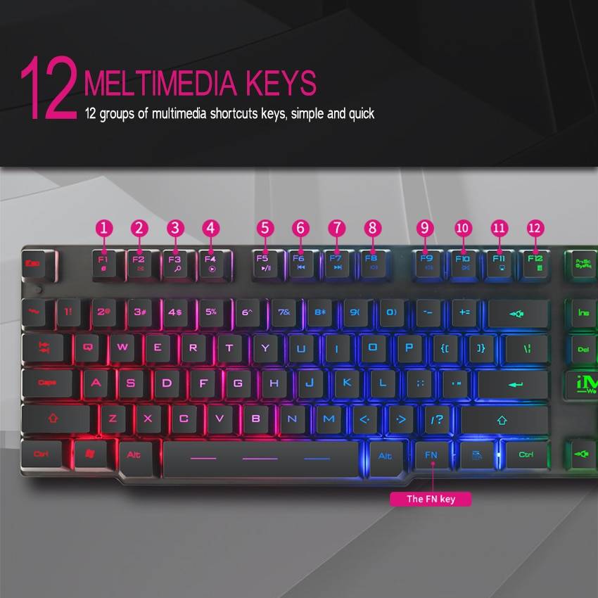 iMice Gaming Keyboard 7 Colors LED Backlit USB Wired Computer & Office cb5feb1b7314637725a2e7: Black|Keyboard and MicePad|Only Wrist Rest Pad