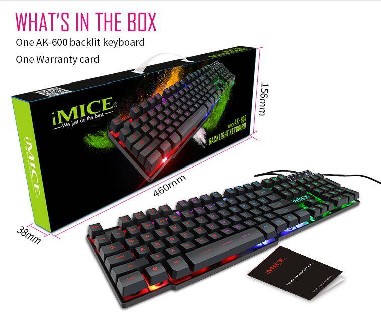 iMice Gaming Keyboard 7 Colors LED Backlit USB Wired Computer & Office cb5feb1b7314637725a2e7: Black|Keyboard and MicePad|Only Wrist Rest Pad