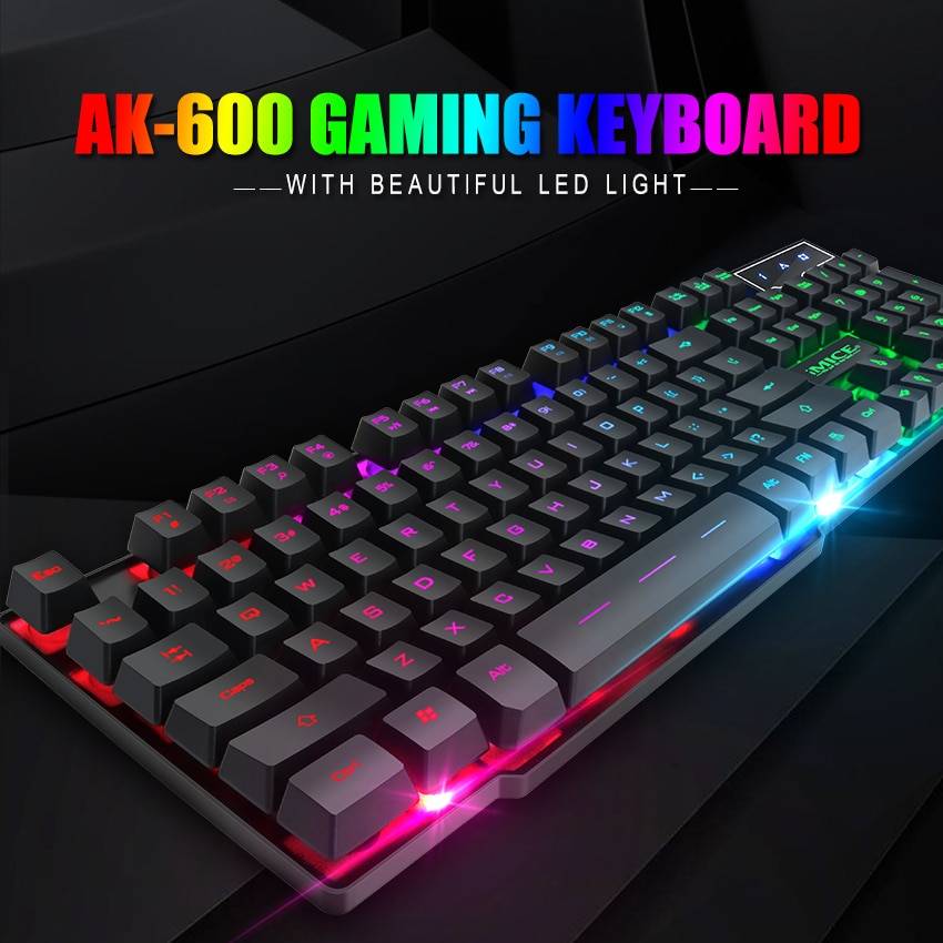 iMice Gaming Keyboard 7 Colors LED Backlit USB Wired Computer & Office cb5feb1b7314637725a2e7: Black|Keyboard and MicePad|Only Wrist Rest Pad