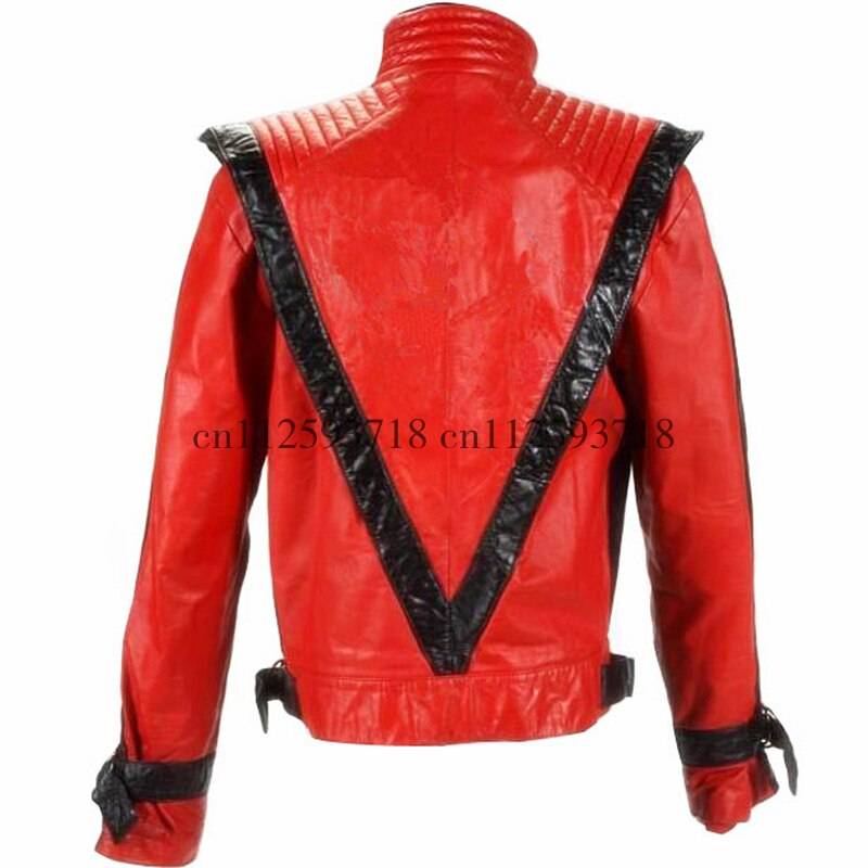 MJ Michael Jackson Thriller Style Jacket in Red PU Leather