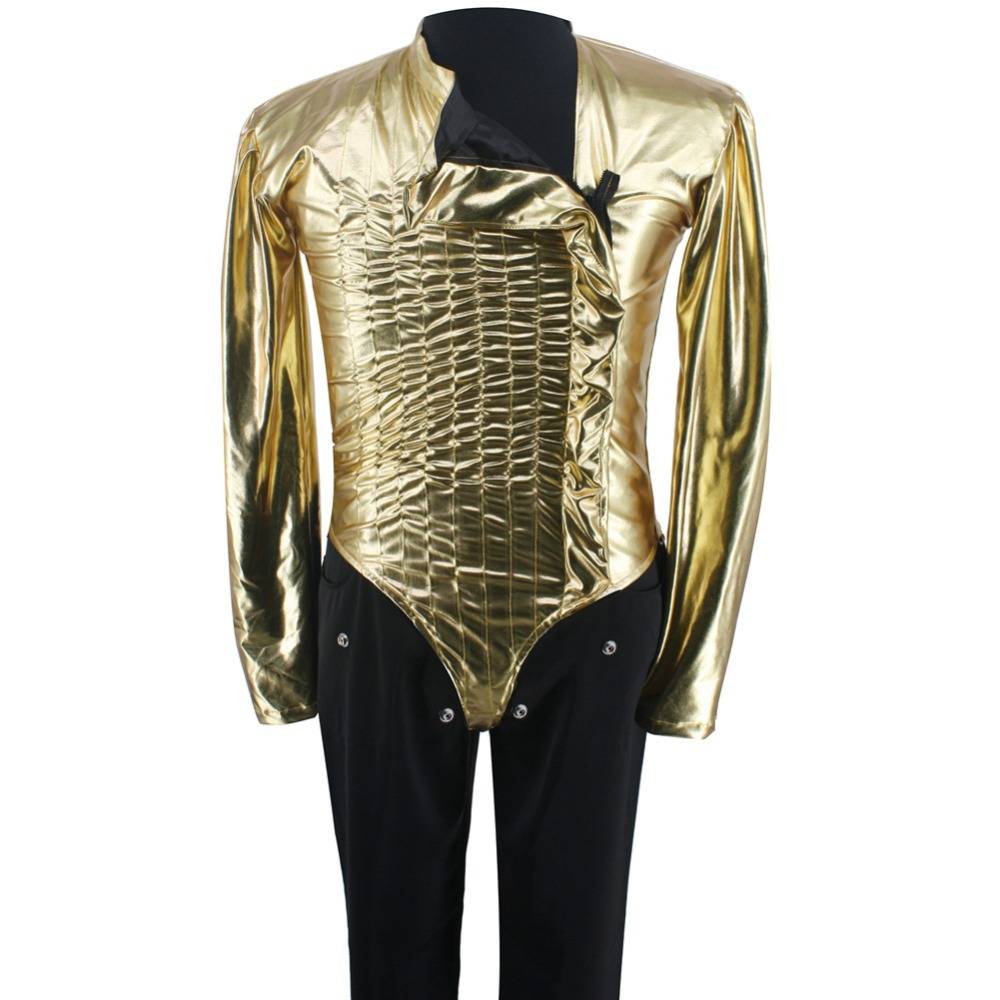 HOT MJ Michael Jackson Classic BAD Dangerous Jam Golden Bodysuit Costume Jacket Pants for Performance Collection 1990s Costumes cb5feb1b7314637725a2e7: Jacket and Pants|Jacket Only|Pants