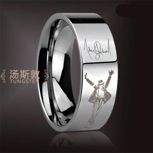 Free Shipping and free engraving Michael Jackson Memorial ring,tungsten gold ring ,band ring