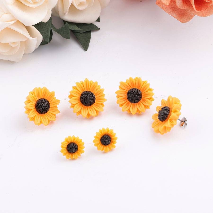 Sunflower Earrings Stainless Steel Stud, Women, Girls Jewelry Gift Jewellery Kids Women 8d255f28538fbae46aeae7: 15mm|15mm|18mm|18mm|25mm|25mm