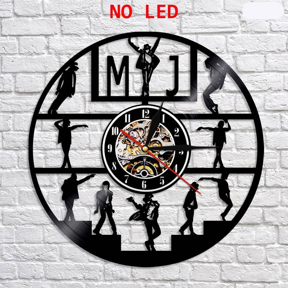 Michael Jackson Vinyl Music Record Wall Clock With LED Lighting Personalized Interior Decor Vintage Handmade 3D Wall Art