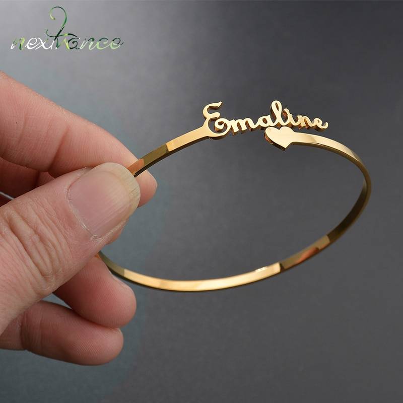 Nextvance Customized Nameplate Name Bracelet Personalized Custom Cuff Bangles Women Men Rose Gold Stainless Steel Jewelry Jewellery 8d255f28538fbae46aeae7: style1|Style2|Style3|Style4