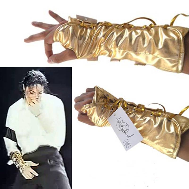 MJ Michael Jackson ultimate collection Golden Black and white ArmBrace Glove Punk Shows Imitation – EXACT SAME Costumes cb5feb1b7314637725a2e7: Left hand|Right and Left Hand|Right hand