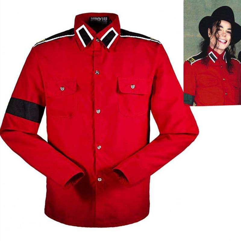 Michael Jackson MJ Red Retro CTE Anti-war Cotton Shirt Stitchwork Sark Collection Embroidery Costumes 6f6cb72d544962fa333e2e: L|M|S|TAILOR MADE|XL|XS|XXL|XXXL