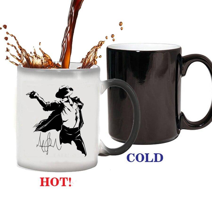 Michael Jackson Dancing Friends Birthday Gifts Color Changing Magic Ceramic Creative Coffee Mugs Tea Cups