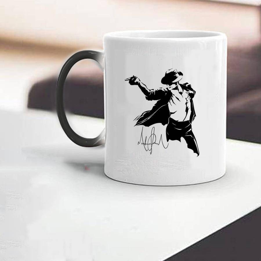Michael Jackson Dancing Friends Birthday Gifts Color Changing Magic Ceramic Creative Coffee Mugs Tea Cups