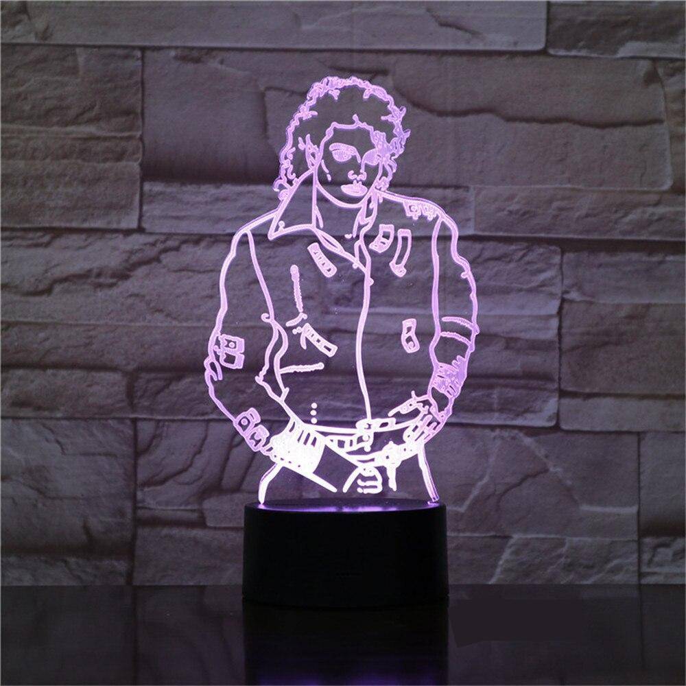 Michael Jackson 3D illusion Lights Bedroom Home Decor Lights 061330ff83c078d1804901: No Controller|With A Controller