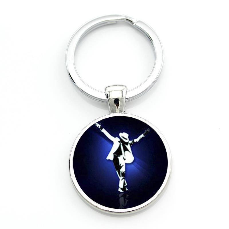 TAFREE Dancer Michael Dance Moves keychain fashion Super Star Moonwalk bag car key chain ring holder for men women jewelry CT08