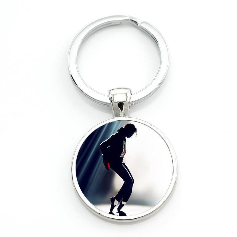 TAFREE Dancer Michael Dance Moves keychain fashion Super Star Moonwalk bag car key chain ring holder for men women jewelry CT08