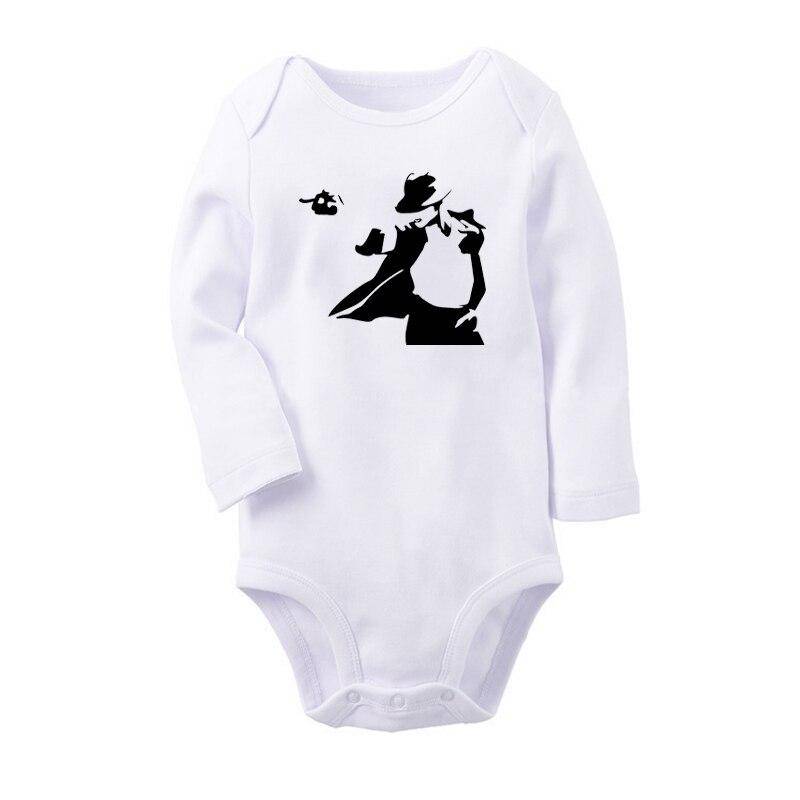 The King Of Michael Jackson Rock Graffiti Print Newborn Baby Boys Girls Outfits Jumpsuit Infant Bodysuit Clothes 100% Cotton