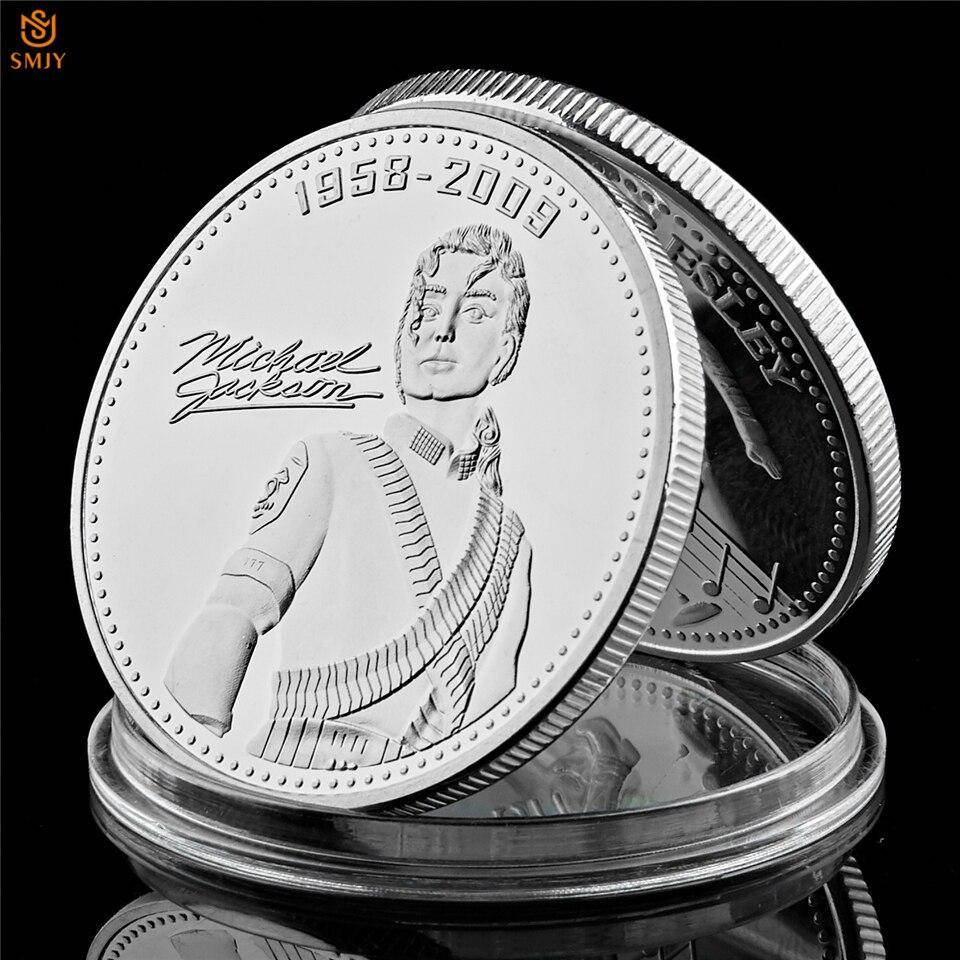 World Pop Music King Dance King Michael Jackson Silver/Gold Plated Famous Man Fan Collectibles Coin Value W/Display Box