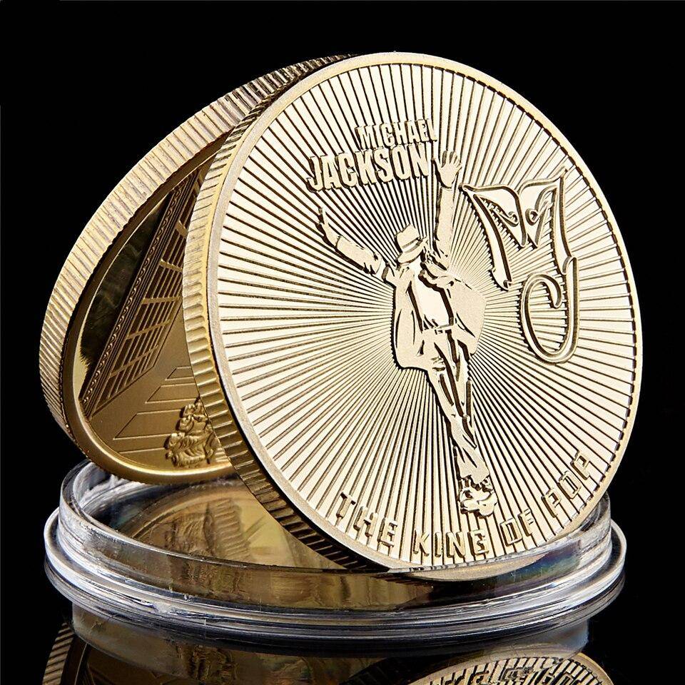 Young Michael Jackson Gold Plated Coins Metal Commemorative The King Of Pop Music Stars