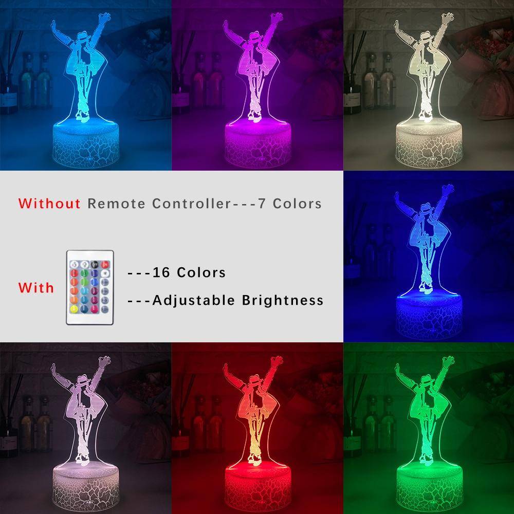 Michael Jackson Dancing Figure Led Night Light 3d Illusion Color Changing Nightlight for Home Decoration Bedside Table Lamp Gift Lights 061330ff83c078d1804901: Black Base|Crack white Base|White Base