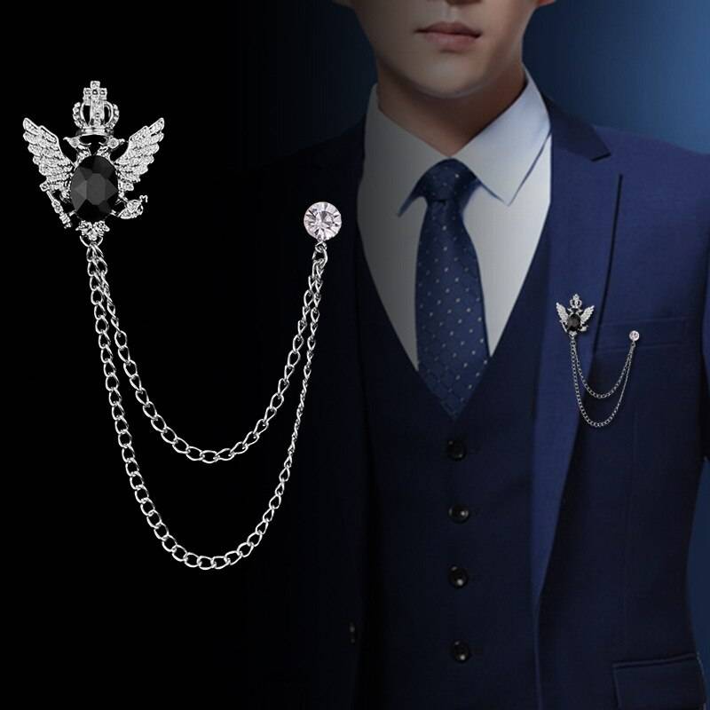 Retro Shirt Suit Tassel Bird Wing Brooch Fringed Chain Double Hawk Head Lapel Pins and Brooches Badge Gifts for Men Accosseries Home Decor 8d255f28538fbae46aeae7: black 1|black 2|green 1|green 2|Navy blue 1|Navy blue 2|red 1|red 2|Sky blue 1|Sky blue 2|white 1|white 2|yellow 1|yellow 2
