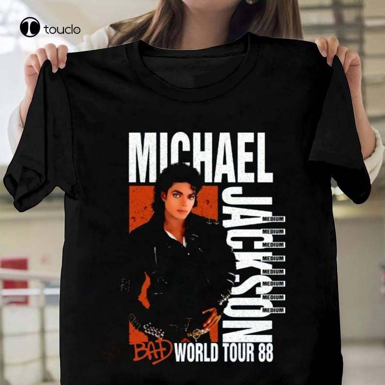 Michael Jackson Bad Tour 88 T-Shirt, Michael Jackson Shirt, American Songwriter, King Of Pop Shirt, Retro Shirt, Tour Shirt Women’s Clothing cb5feb1b7314637725a2e7: army green|Black|blue|Dark grey|gray|navy|purple|red|White