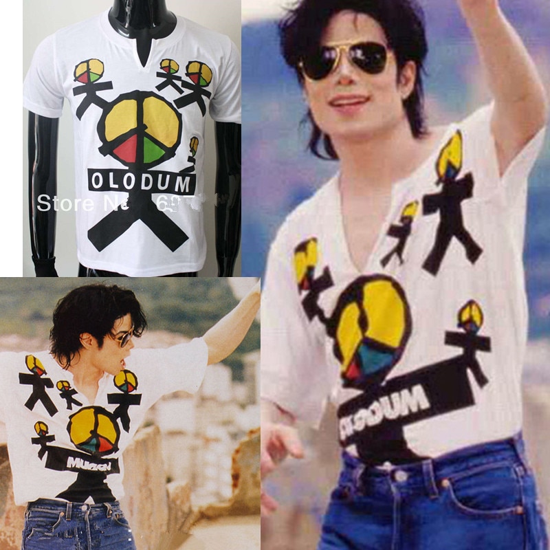 Rare MJ Fashion Brazil Retro Antiwar Michael Jackson OLODUM Cotton Tee T-shirt – They Don't Care About Us' for MJ fans Men’s Clothing cb5feb1b7314637725a2e7: White