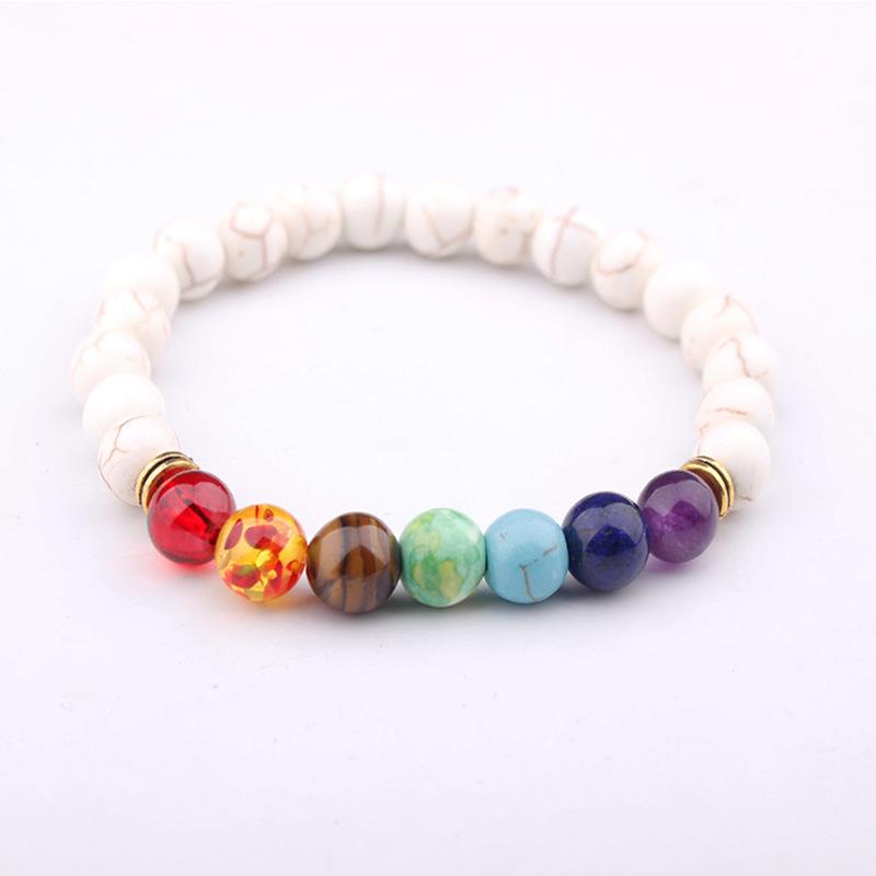 Natural Stone 7 Chakra Beaded Bracelet New Fashion Jewelry Trendy Tree of Life Charm Pendant Energy Tiger Bangle for Women Gifts