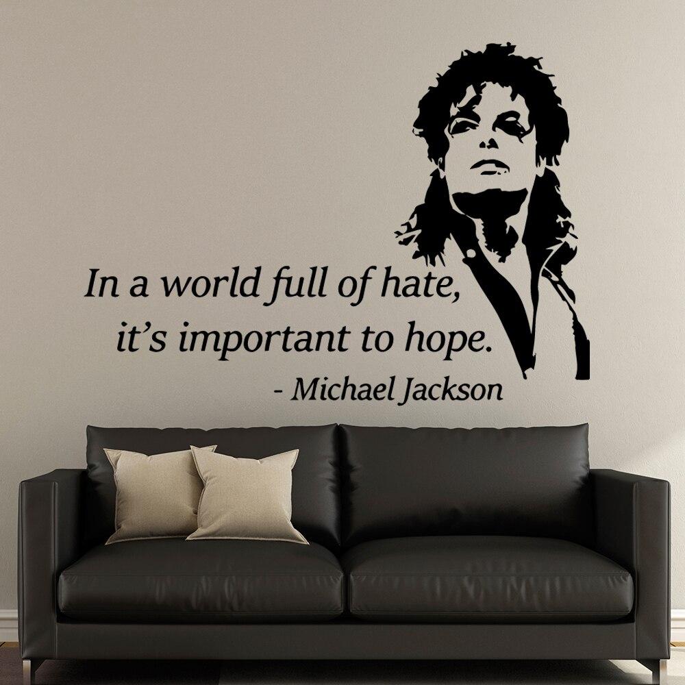 Modern Michael Jackson Quote Wall Sticker Pvc Removable vinyl Stickers Room Decoration