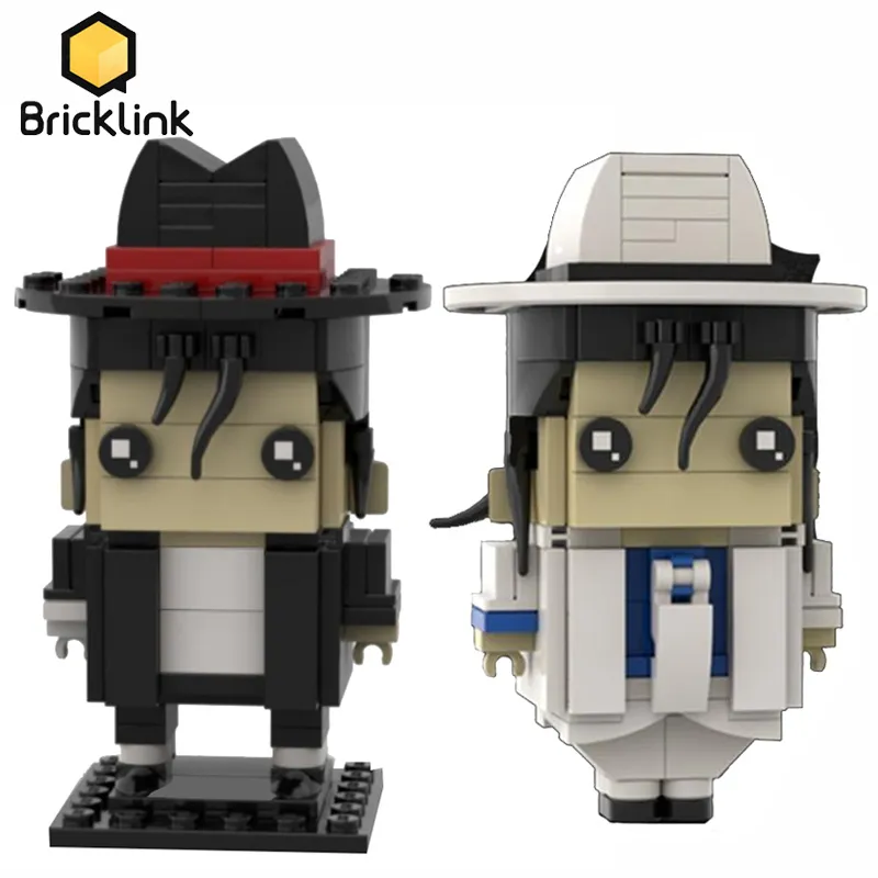 Bricklink Ideas Figures Music Superstar Michael Jackson Brickheadz Building Blocks Toys For Children Gift Toys cb5feb1b7314637725a2e7: Black|White