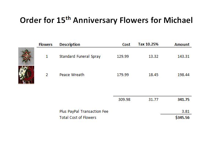 Order for Flowers for Michael June 2024