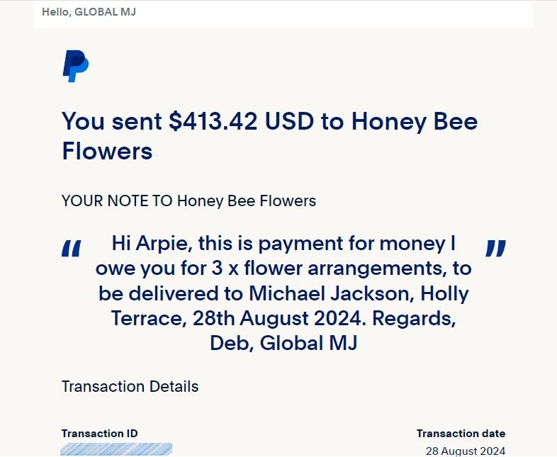 HoneyBee Flowers Payment 3 arrangements 2024