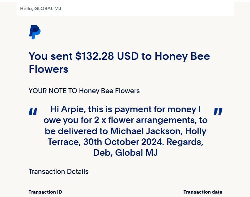 HoneyBee Flowers Payment 2 arrangements 2024