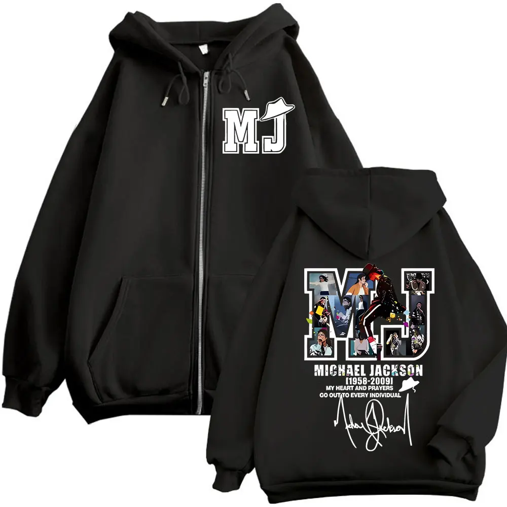 Limited Michael Jackson Merch Zipper Hoodies Punk Rock Hip Hop Zip Up Hooded Sweatshirt Men Women Fashion Casual Loose Pullovers Clothing & Accessories cb5feb1b7314637725a2e7: Black|blue|Dark Gray|gray|red|White
