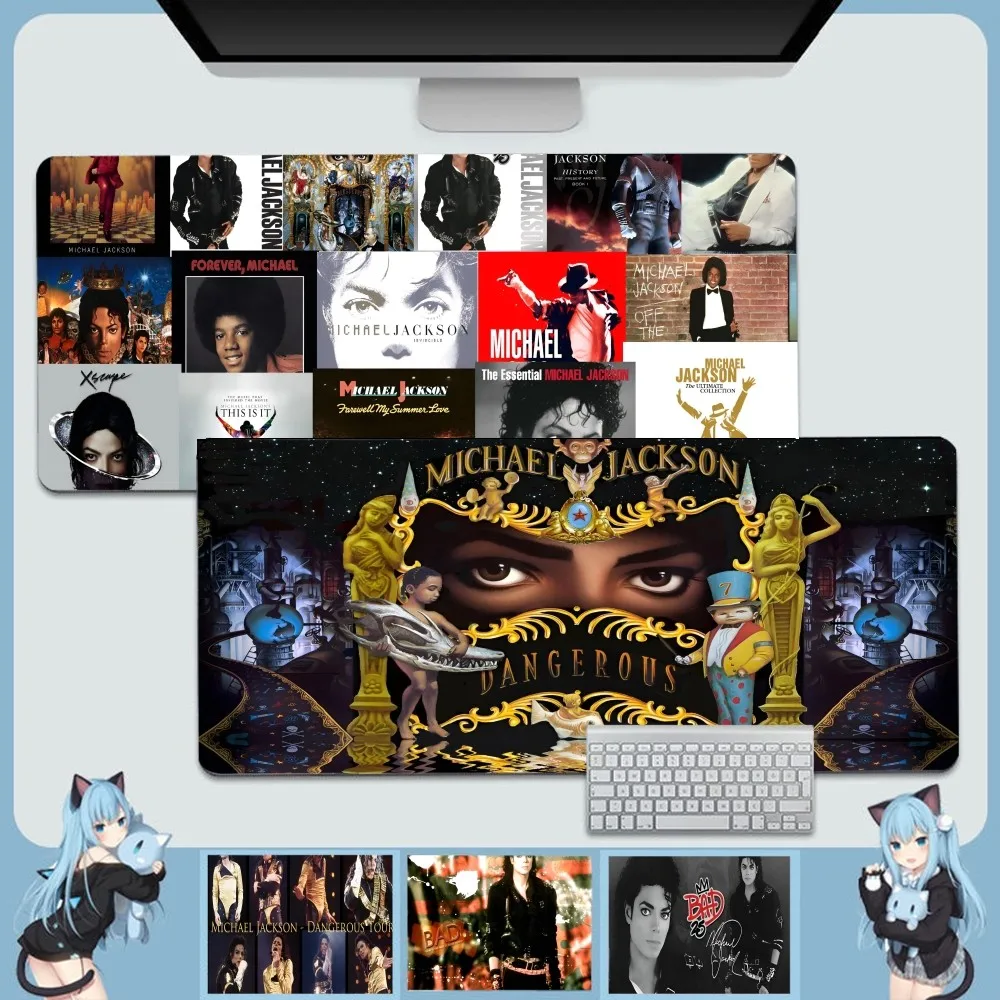 Michael Jackson Girl Pad Gamer Play Mats Mousepad Size For Large Edge Locking Game Keyboard Pad Computer & Office Hign-concerned Chemical: None