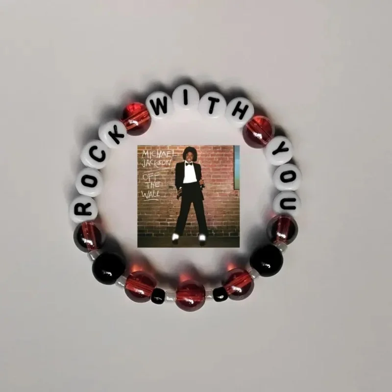 Michael Jackson – “Rock with You”, Wall album cover inspired bracelet Jewellery 8d255f28538fbae46aeae7: red