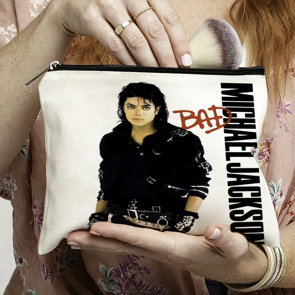 Super Star Michael Jackson Cosmetic Bag Double Print Makeup Bags Women Wedding Handbag Lady Travel Organizer Child Wallet Clothing & Accessories 6f6cb72d544962fa333e2e: 14x24cm