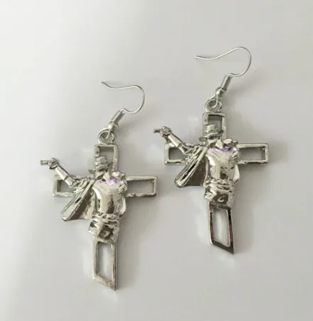 King Of Pop Michael Jackson Earring MJ Dancer Hiphop Cross Breaking Dancing Wave Moon Walk Stud Rock Ear Punk Jewelry Jewellery Brand Name: Regalrock