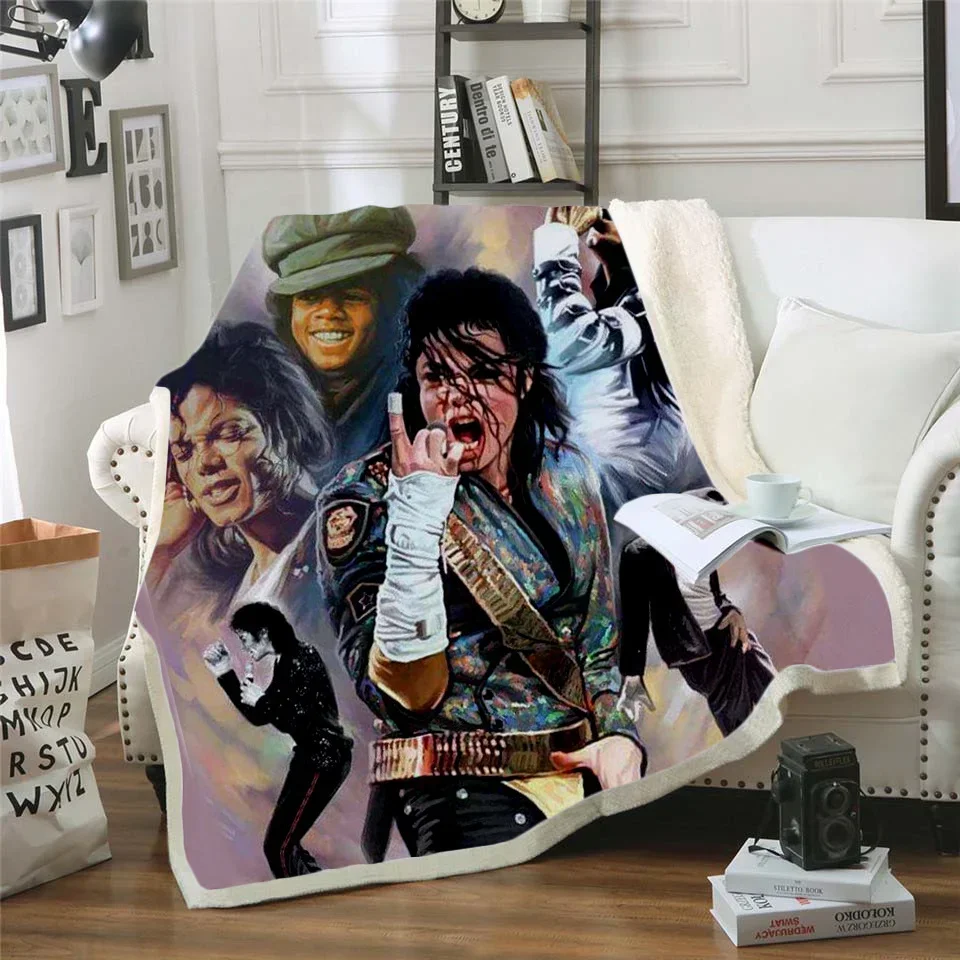 Michael Jackson 3d Printed Fleece Blanket for Beds Thick Quilt Fashion Bedspread Sherpa Throw Blanket Adult Kids Teens 100x150cm Bedroom 6f6cb72d544962fa333e2e: 100x130CM40x50inch|150x100CM40x60inch|150x125CM50x60inch|150x180CM60x72inch|150x200CM60x80inch|150x220CM60x88inch|75x90CM30x35inch