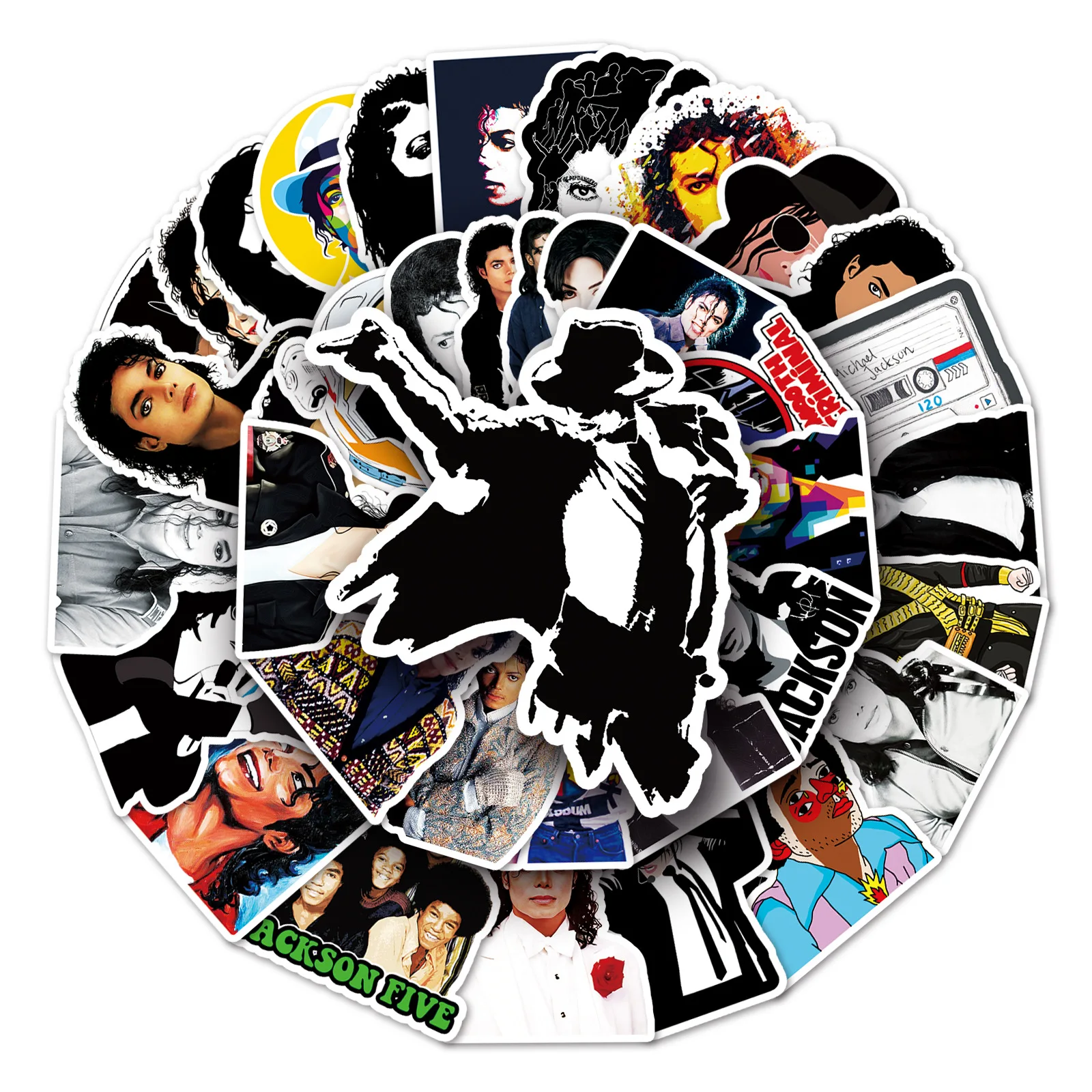 50PCS Mike Jackson Dancing King Graffiti Sticker Laptop Helmet Skateboard Guitar Waterproof Sticker Toy Home Decor cb5feb1b7314637725a2e7: 50pcs