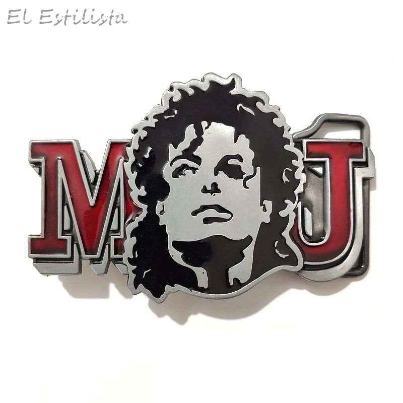 Hot Selling Greatest Musician MJ Belt Buckle Men Rectangle Metal Music Belt Buckles with 4cm PU Leather Belts Jeans Accessories Costumes Brand Name: El Estilista