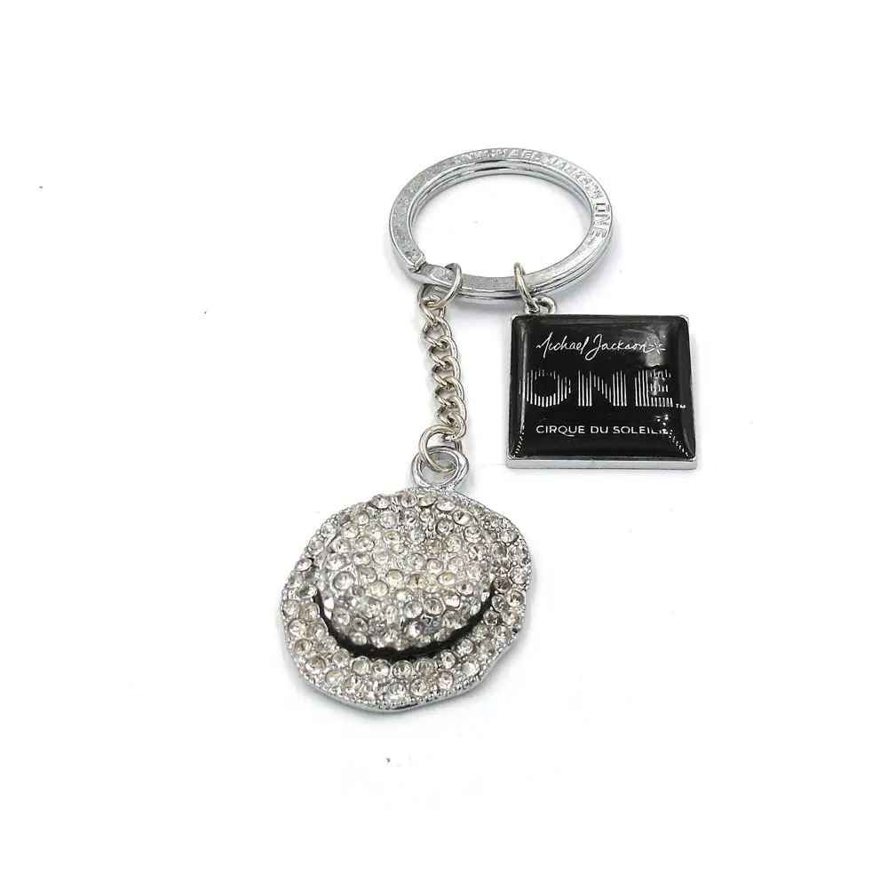 Commemorate King of Pop Michael Jackson MJ Hat with crystal and Logo Stereo Metal keychain fashion jewerly Jewellery 8703dcb1fe25ce56b571b2: 1pcs