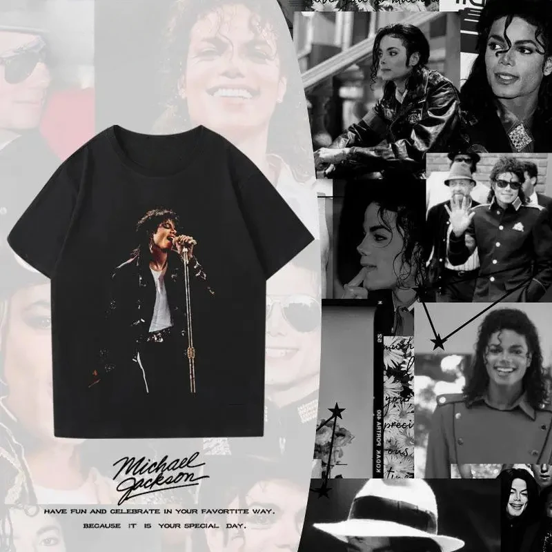 Michael Jackson Punk Vintag Rock Heavy Metal Vintage T-shirt Loose Short Sleeve Street Culture Casual T-shirt Men Women Women’s Clothing 6f6cb72d544962fa333e2e: L|M|S|XL|XXL|XXXL