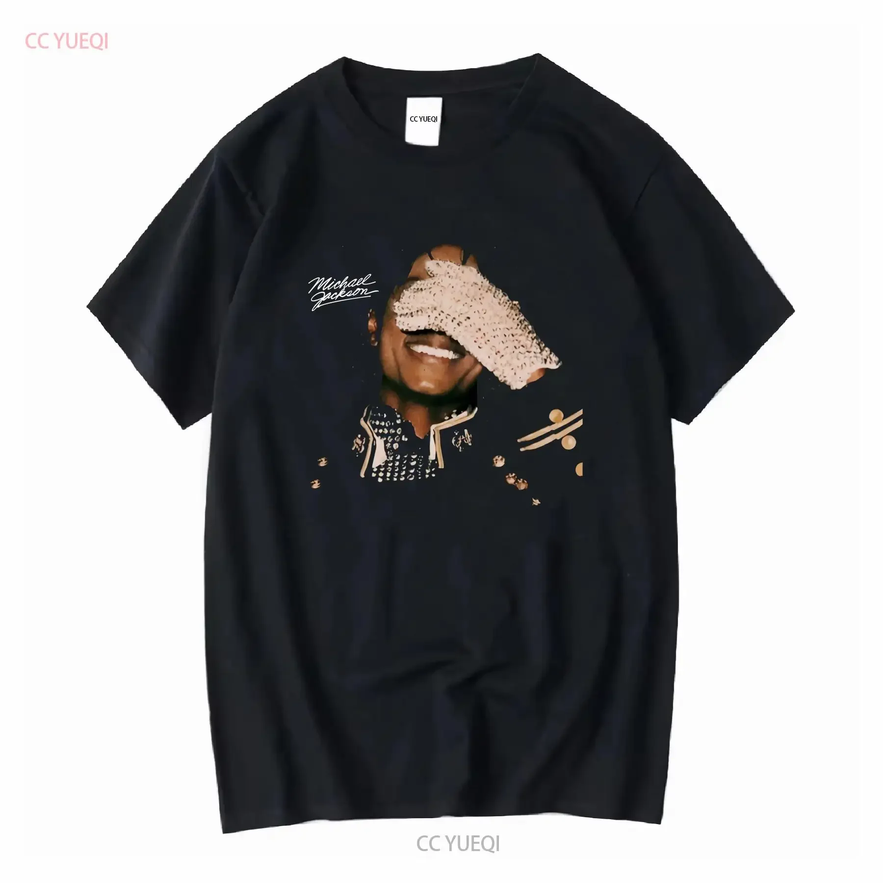 MJ Glove On Face Retro Vintage 80s Style T Shirt long or short sleeves vintage Washed Breathable Casual Soft Stretched Men’s Clothing 6f6cb72d544962fa333e2e: 4XL|5XL|6XL|L|M|S|XL|XXL|XXXL
