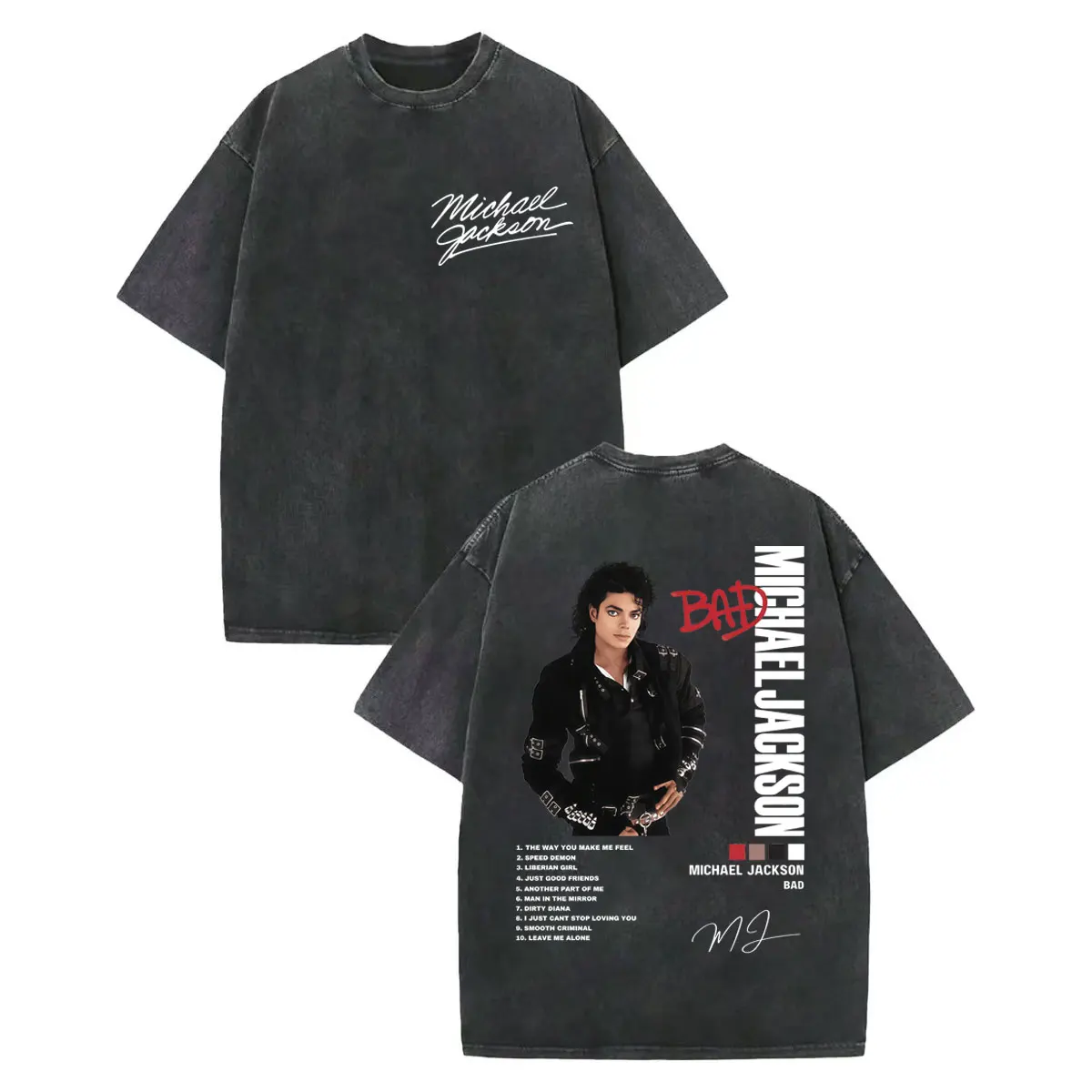 Vintage Washed Michael Jackson Album Poster Graphic T Shirt Men Women Clothing Rock Fashion T-shirt Summer Casual Loose T-shirts Men’s Clothing 6f6cb72d544962fa333e2e: L|M|S|XL|XXL