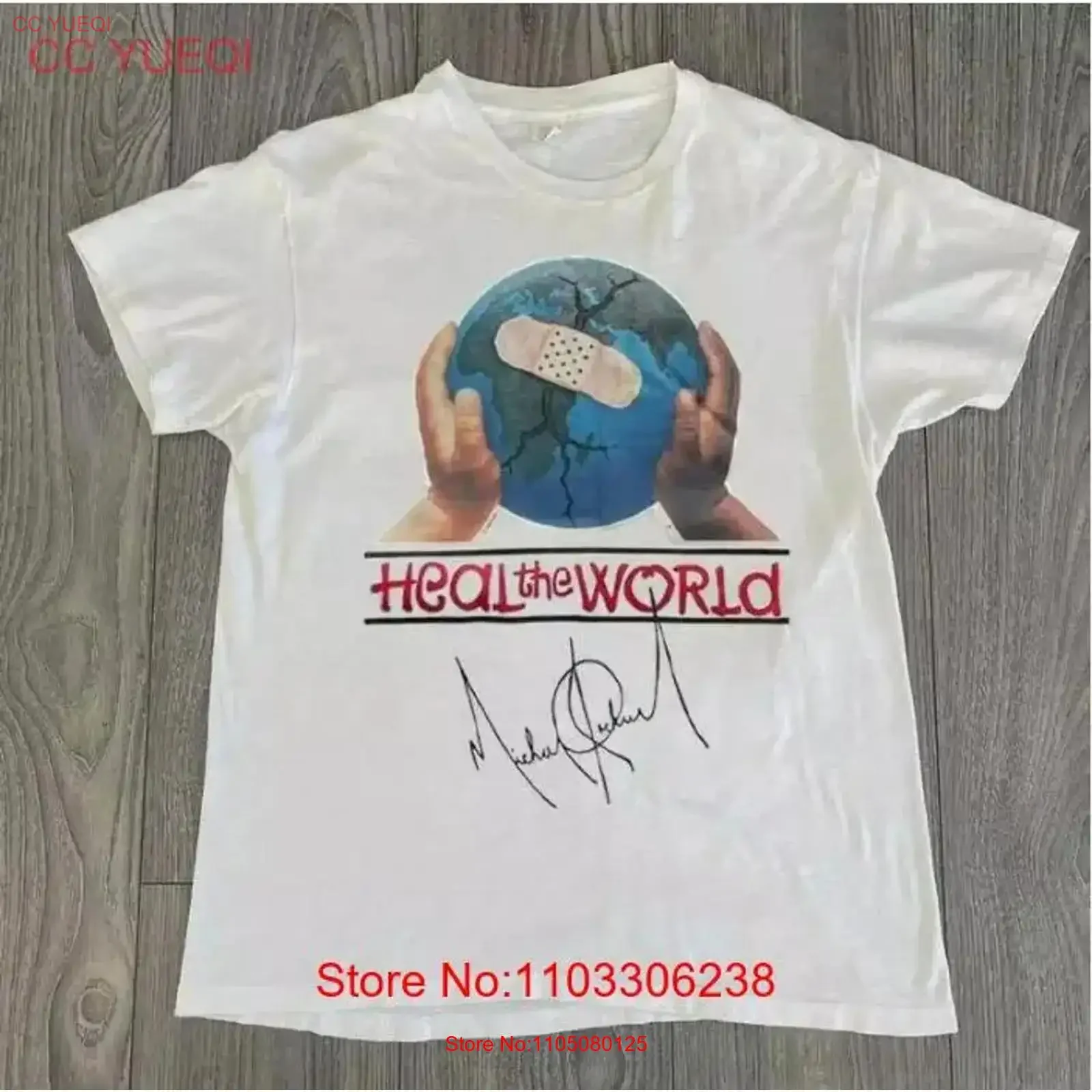 Michael Jackson Signature Heal The World T Shirt vintage Washed Top For Everyday Wear Breathable Stretched streetwear Men’s Clothing 6f6cb72d544962fa333e2e: 4XL|5XL|6XL|L|M|S|XL|XXL|XXXL