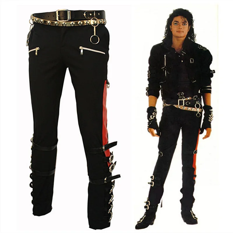 Punk Michael Jackson BAD Pants Trousers and Belt in1990’S Clothing & Accessories 6f6cb72d544962fa333e2e: 28|30|31|32|33|34|35|36|37|38|39|Custom Size|Waist26in|Waist27in